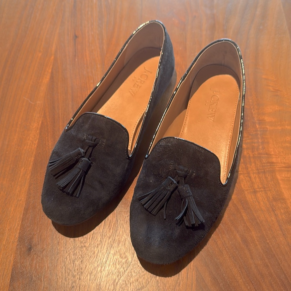 J.Crew suede tassel loafers